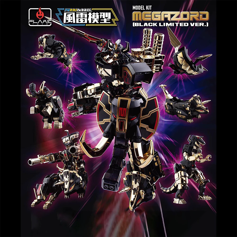 

Original Flametoys Furai Model Dino Megazord Black Limited Ver. Assembly Plastic Model Kit Original Action Figure