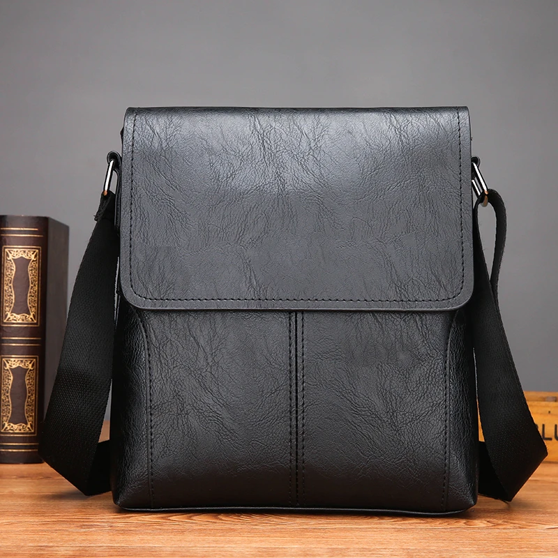 

2024 New Men's Shoulder Bag, Casual Crossbody Bag, Large Capacity, Textured Flap Bag, Business Briefcase, messenger bag men