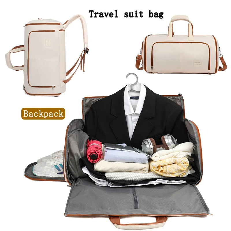 New Fashion Men's Large-Capacity Travel Suit Bag Business Handbag with Zipper Closure Fitness Storage Nylon Fabric Bag