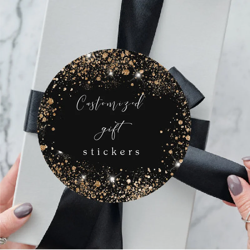 Customized Premium Black Party Sticker Thank You Sealing Sticker Wedding Gift Label Decoration