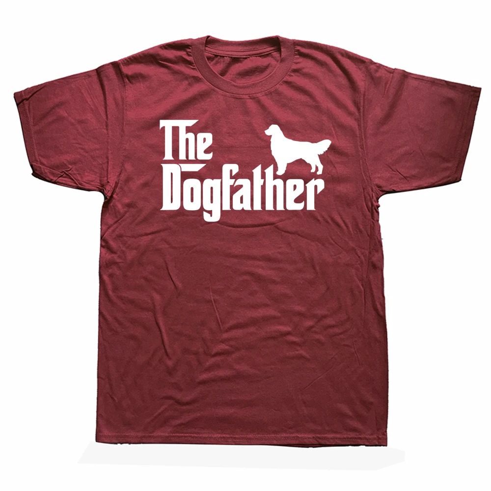 

Golden Retriever The DogFather Father's Day Tshirt Graphic Cotton Streetwear Short Sleeve Harajuku Hip Hop Dog Dad T-shirtF