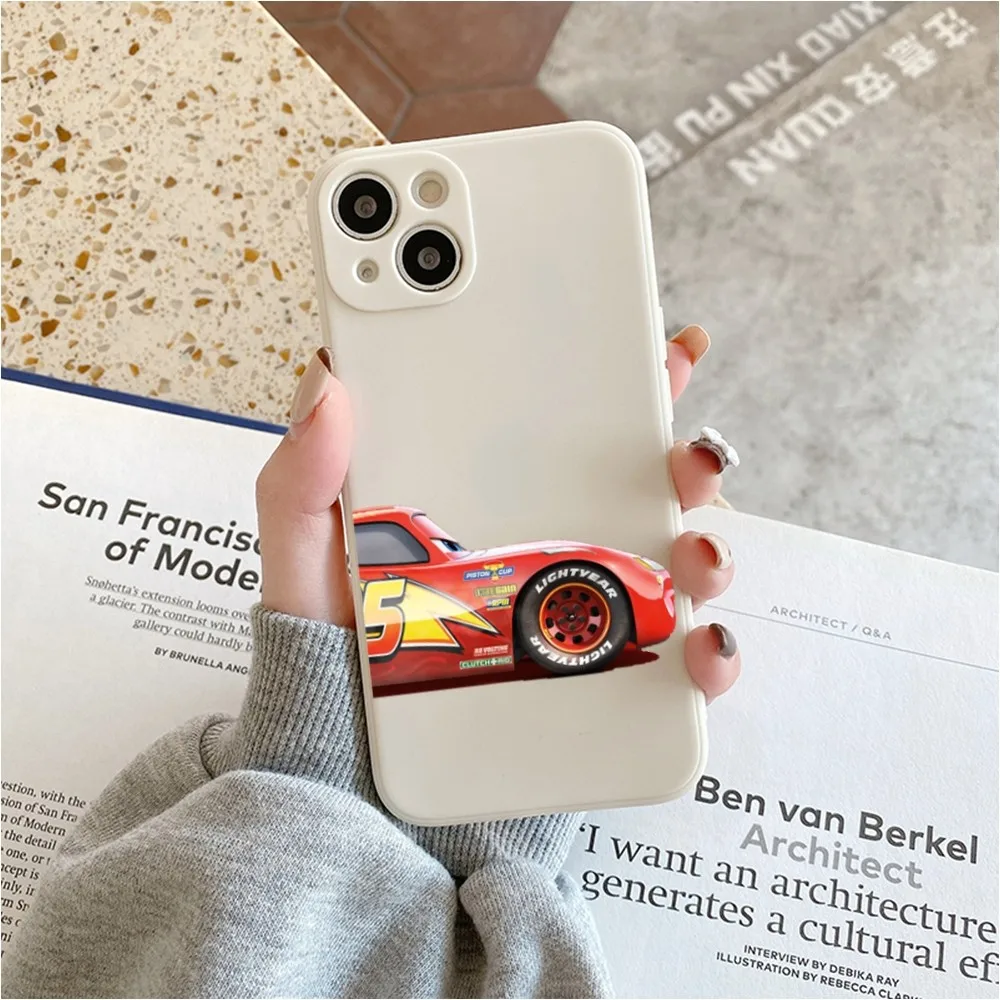 Cars_L-Lightning_M-McQueen Phone Case For Iphone 11 13 14 Pro Max X Xr Xs Max Se2020 12mini White Cover Case