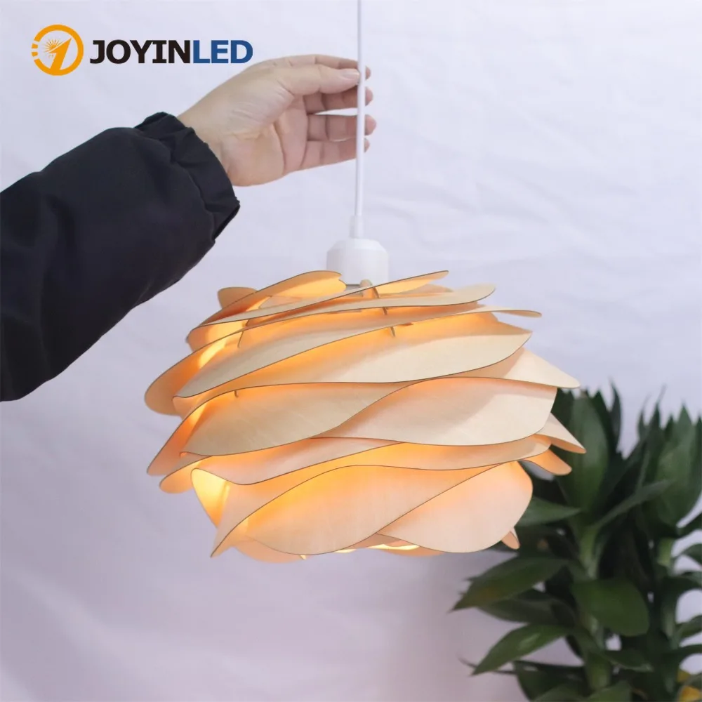 

JOYINLED Wood Retro Chandelier Japanese Minimalist Creative Lamp Homestay for Dinning Room Dining Room Island Decor Dia.30