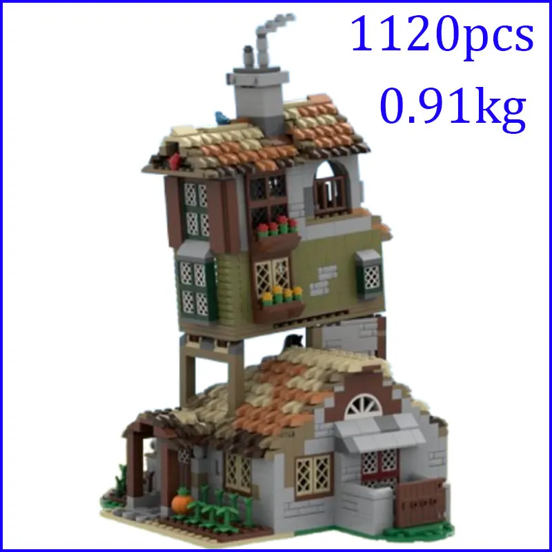 Spot MOC-219547 1120 Stück mittelalterliches Haus DIY kleine Partikel Montage Bausteine pädagogisches Spielzeug Modell Geschenkset Ornamente