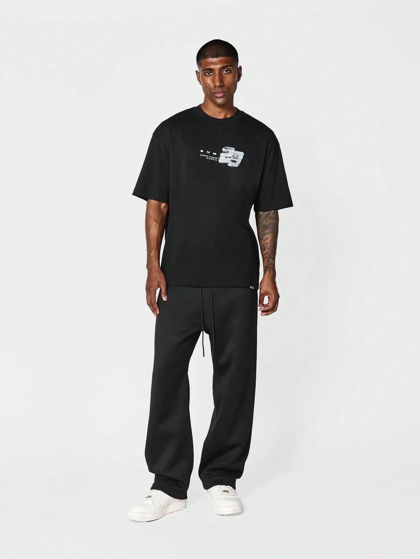 SUMWON Tee With Front And Back Graphic Print