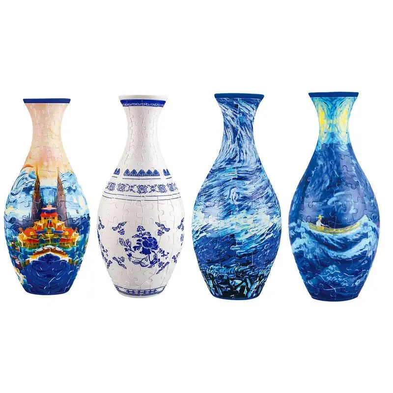 3D Puzzle Vase plastic Flower Vase Jigsaw Toy Building Block Assembly Bottle 160stk Curved Puzzle Pieces Housewarming Home Decor