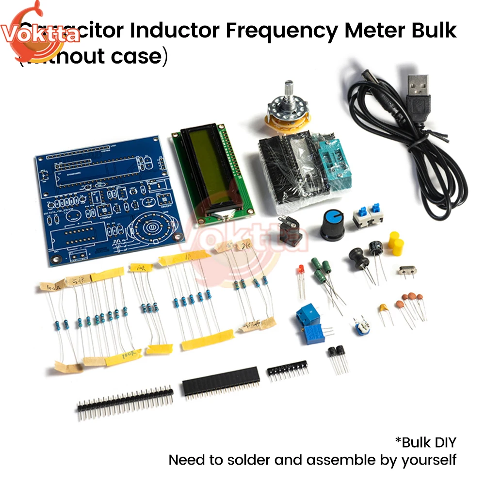 DC5V LCD Frequency Meter USB Transistor Tester DIY Kits High Precision Digital Inductance and Capacitance Measuring Instrument