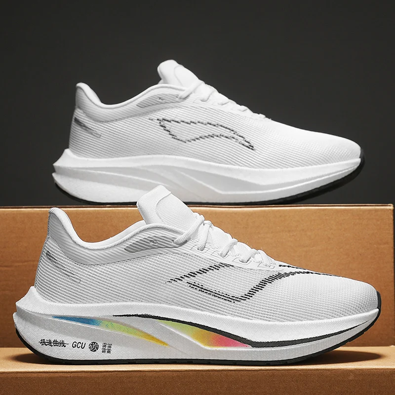 

Мужская спортивная обувь, легкие гоночные кроссовки из карбоновой пластины, зимняя амортизация, противоскользящие, износостойкие, дышащие.