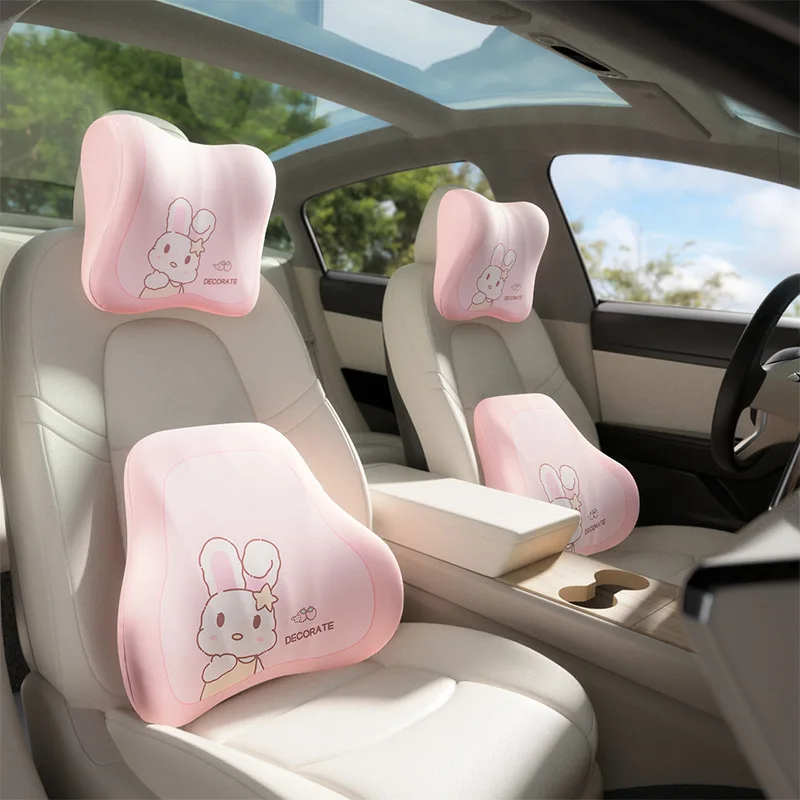 

Car Neck Pillow Memory Foam Protective Lumbar Back Support Breathable Car Headrest Cushion Relieve Stress Car Seat Pillow