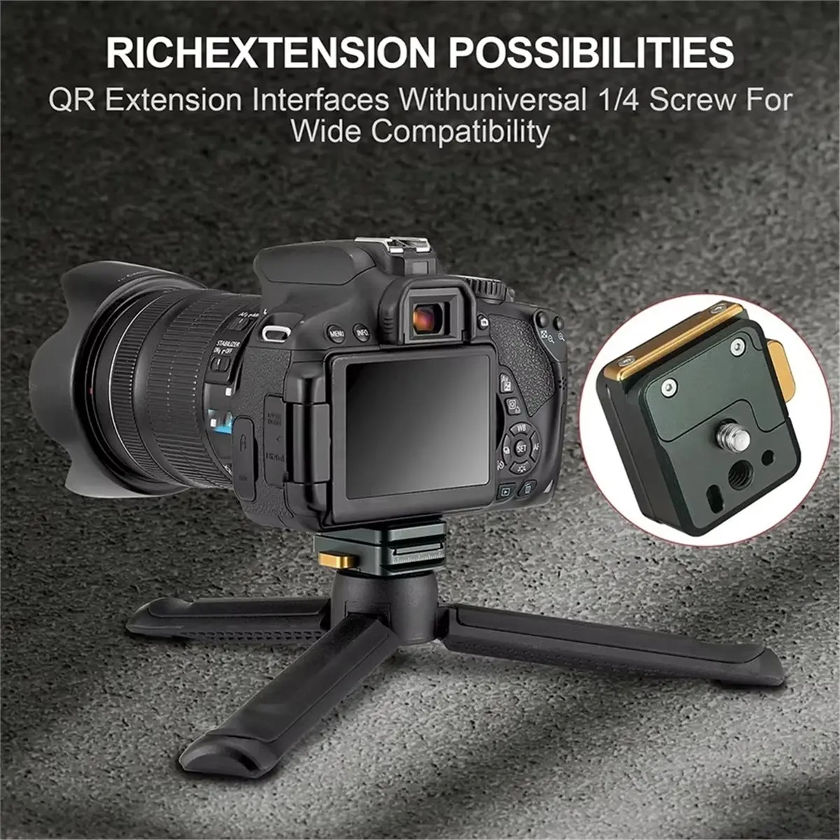 Camera Quick Release Mount Lock QR System Clamp Switch for Tripod Monopod Slide DSLR Camcorder for Gimbal for