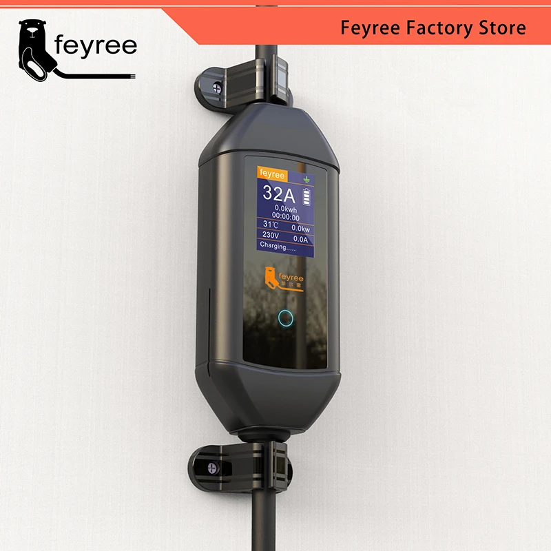 feyree 2pcs Universal Bracket Clamp Fixed Clip Screw Mount Holder Stand for Type 1 j1772 Portable EV Charger Type 2 Electric Car