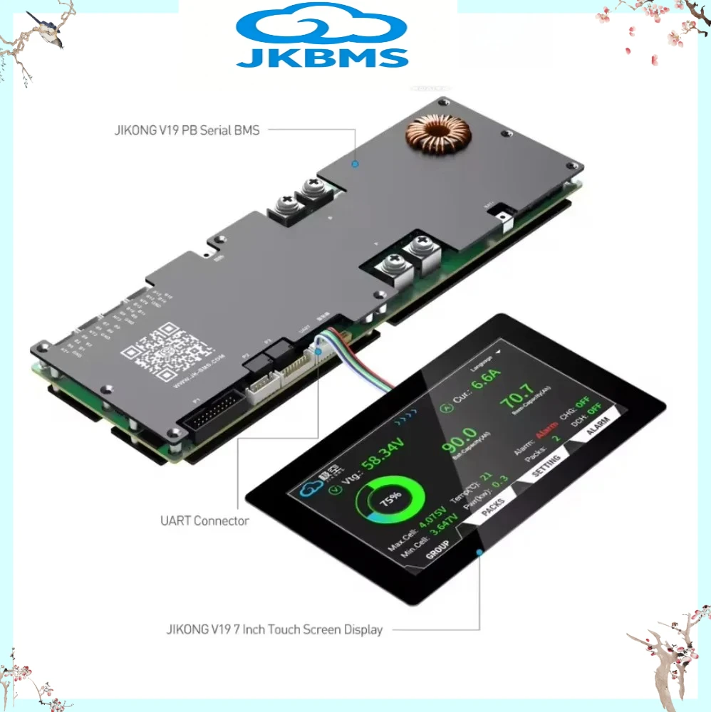 V19 JK-PB2A16S20P 7inch 4.3inch Touch Screen Display Perfectly Matched With JIKONG V19 Energy Etorage BMS（JIKONG PB BMS)）TC view 5