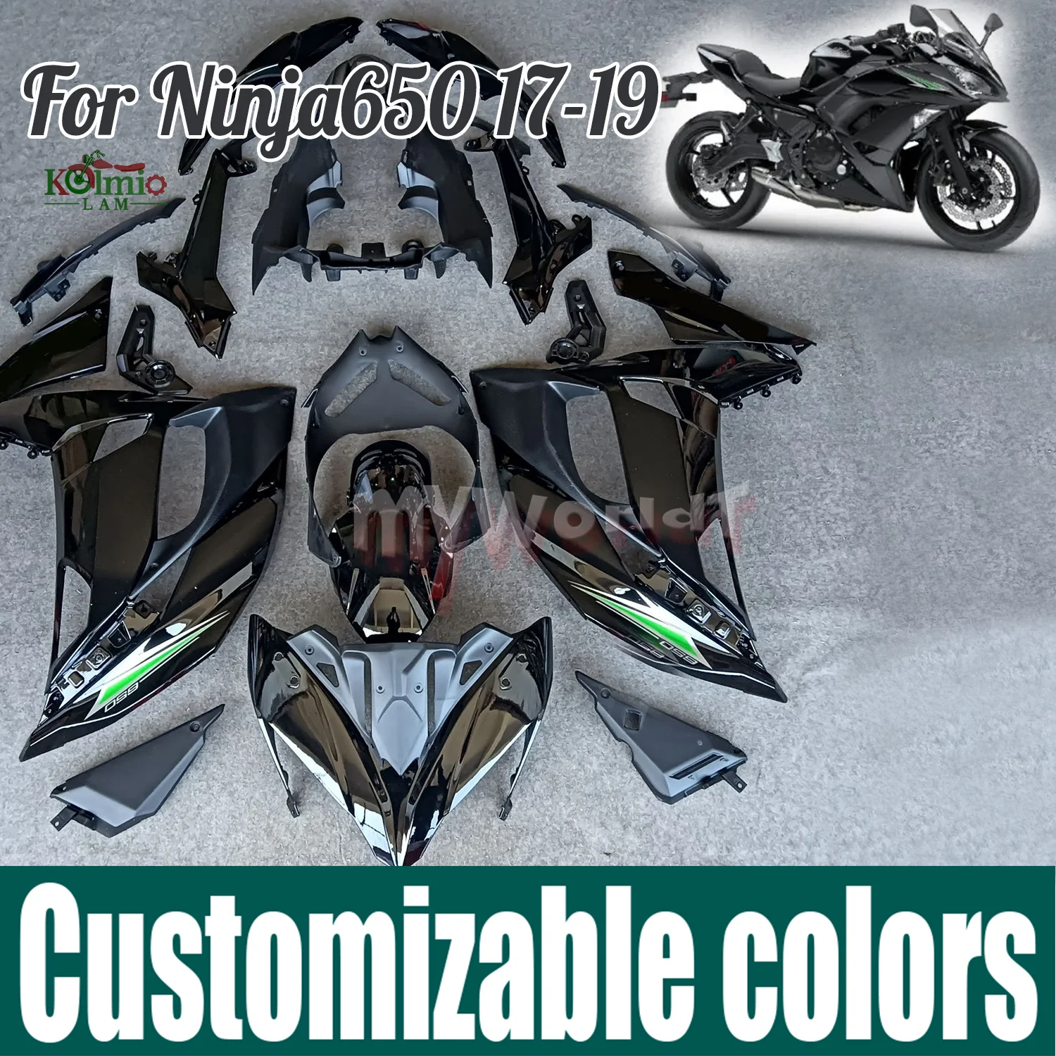 

Fit For 2017 - 2019 KAWASAKI Ninja 650 EX650 ER6F Motorcycle Plastic Shell Fairing Bodywork Kit Panel Set Ninja650 ER-6F