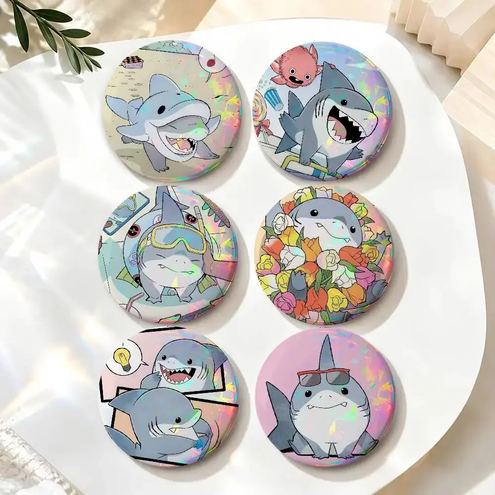 CARTOON J-Jeff The Land S-Shark  Round Badge Game Figure Button Pin Tinplate Brooch Clothes Bag Accessories Friends Gift