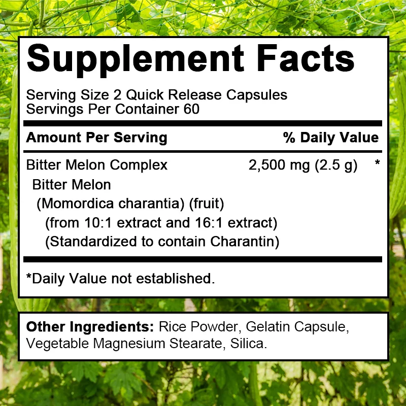 BBEEAAUU Bitter Melon Extract Soft Capsules Plant-insulin Help Lower Blood Sugar, Diabetes and Cardiovascular Health