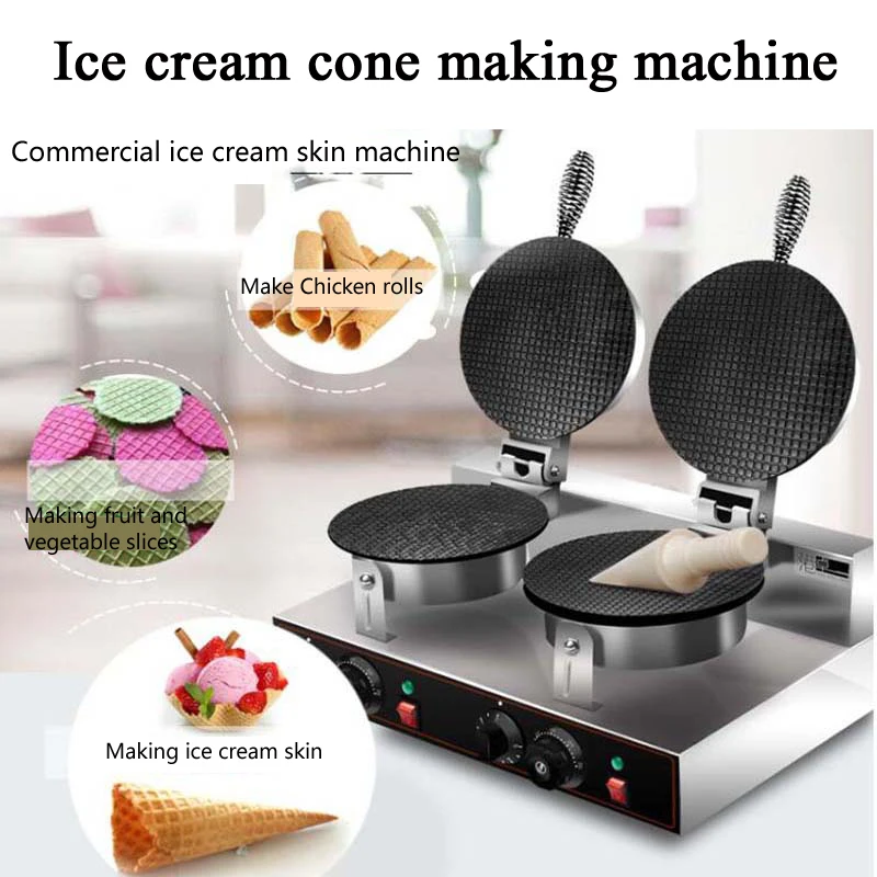 

Double Head Ice Cream Cone Maker Machine Waffle Maker Ice Cream Maker Ice Cream Cone Machine Baker Waffle Machine Waffle Maker