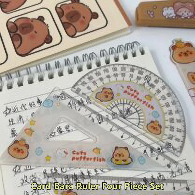 4 قطعة أدوات الرسم الاكريليك كابيبارا الحكام مجموعة لطيف لينة حاكم عدة اللوازم المكتبية طالب عالية الجمال 15 سنتيمتر مسطرة مستقيمة