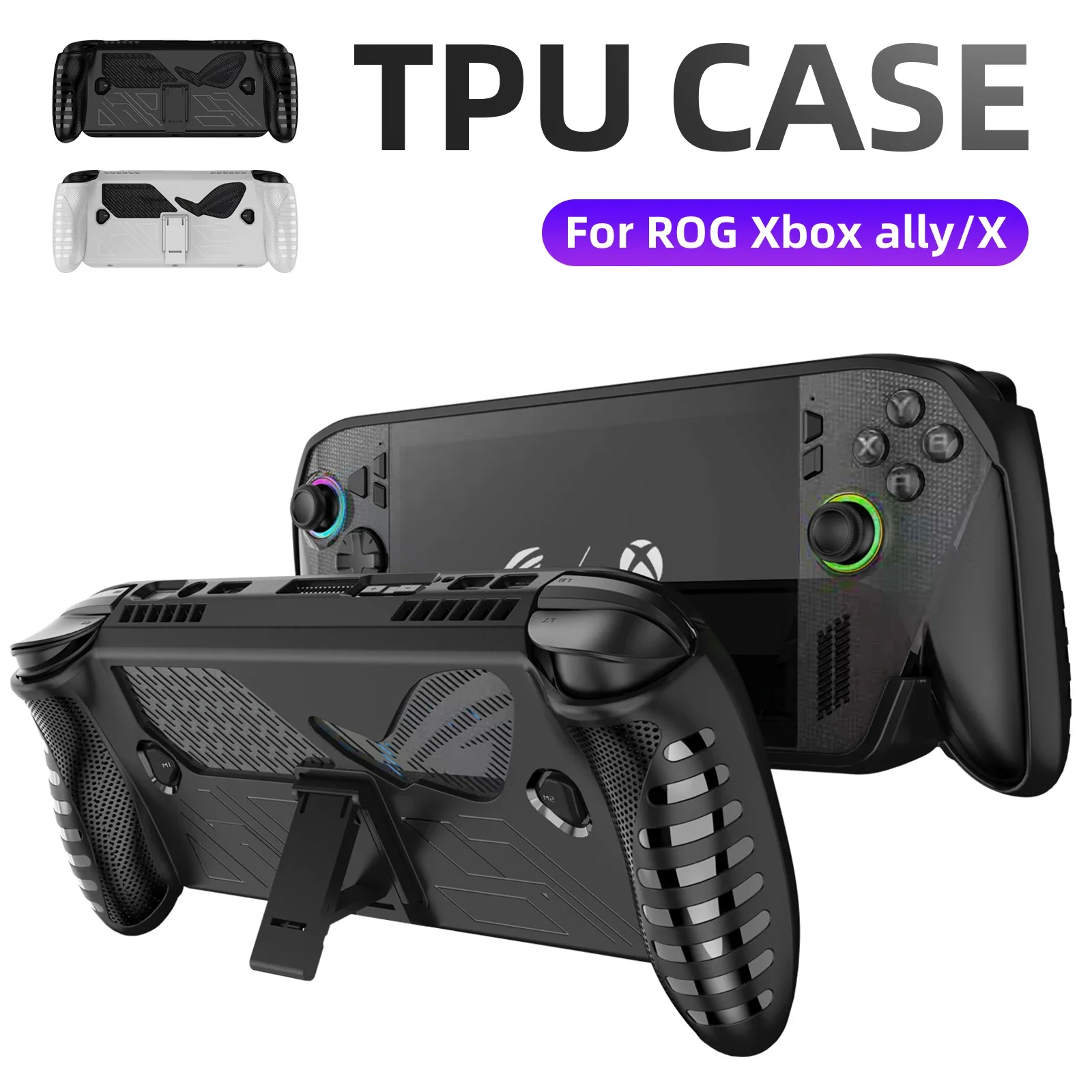 

TPU Case for ROG Xbox Ally / Ally X Protective Cover Skin with Kickstand Shockproof Anti-Slip Gaming Console Shell Accessories