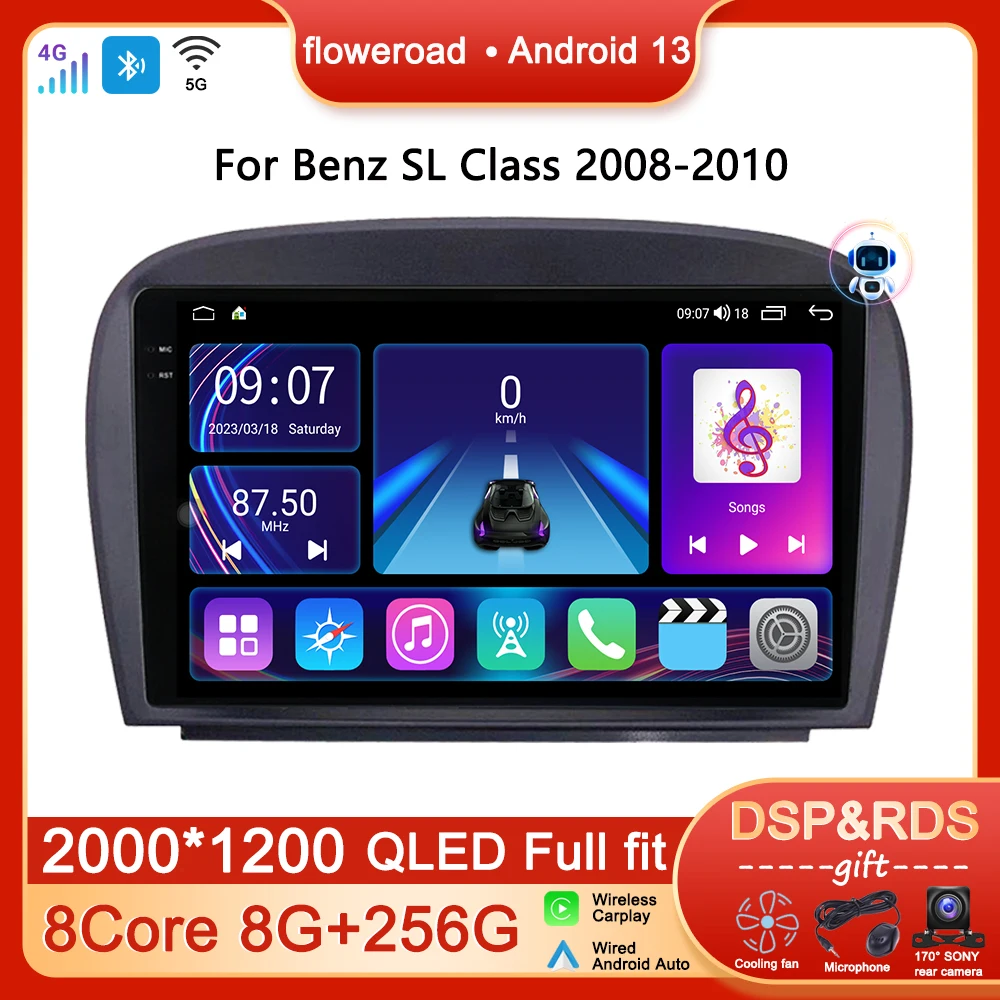 

Car Radio Android For Mercedes SL R230 SL350 SL500 SL55 SL600 SL65 2008-2010 Multimedia Player GPS Navigation Apple Carplay Auto