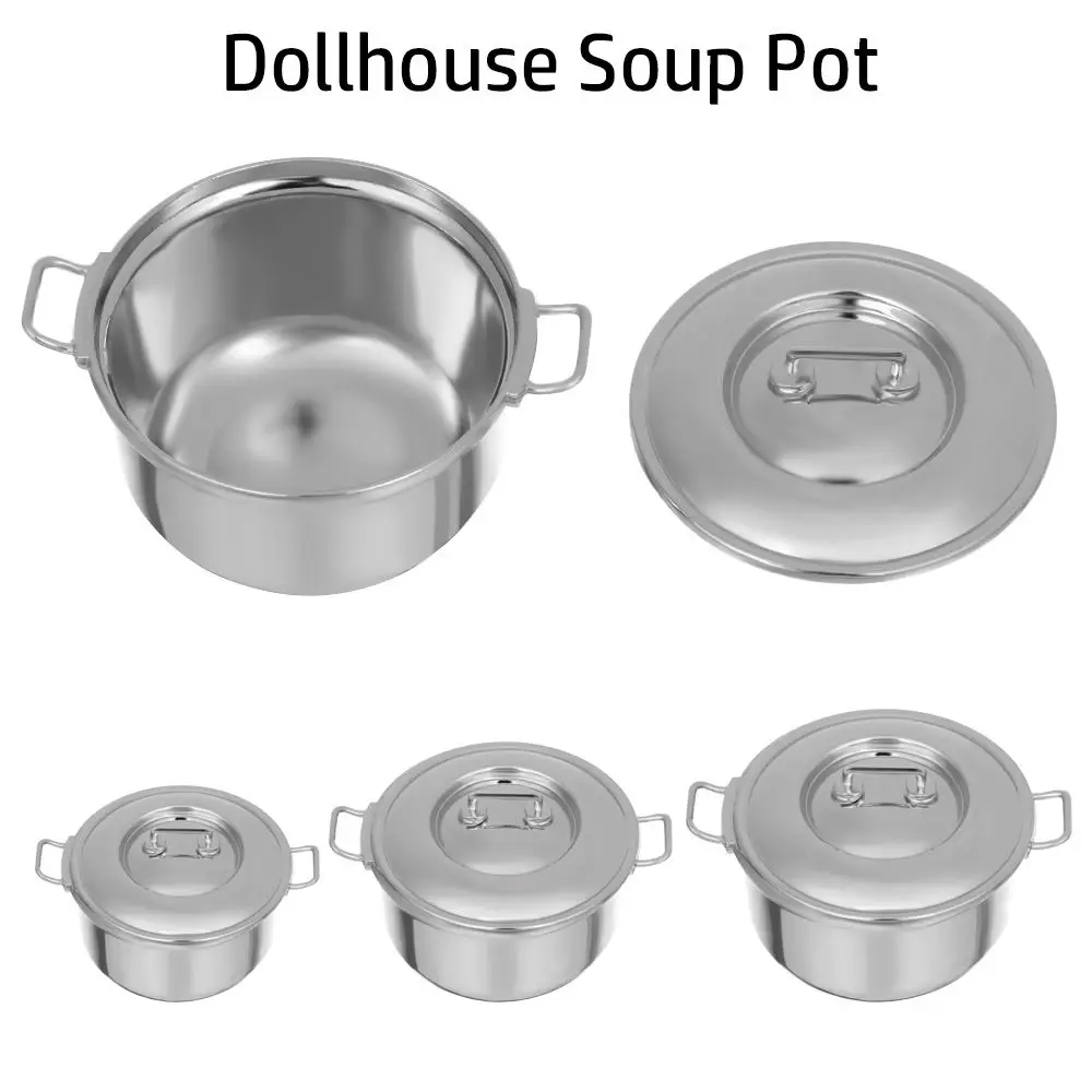 Simulation Model Playing House Kitchen Cooking Toys With Cover Mini Cookware Miniature Soup Pot Dollhouse Accessories