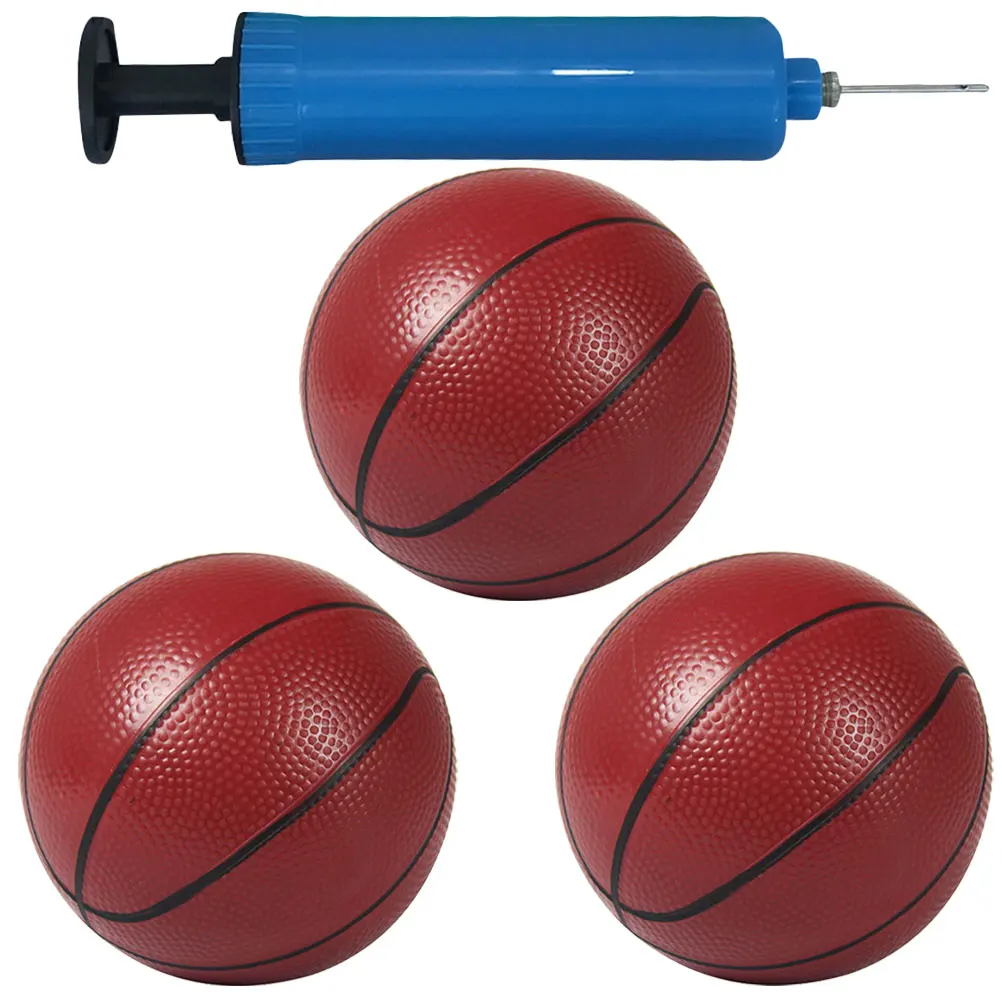 3 pçs mini brinquedos de basquete bolas infláveis pvc tapinhas bolas acessórios esportivos com inflador cor aleatória