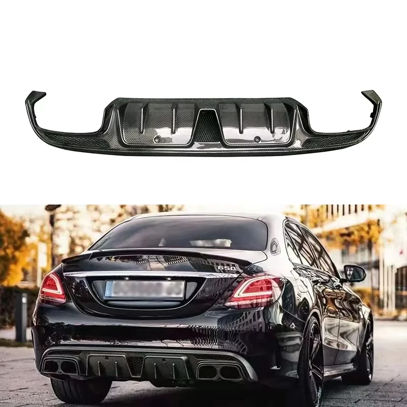 

Carbon Fiber B-RABUS Style Rear Bumper Lip for C-Class W205 C63 Rear Bumper Diffuser Side Splitters Spoiler Lip