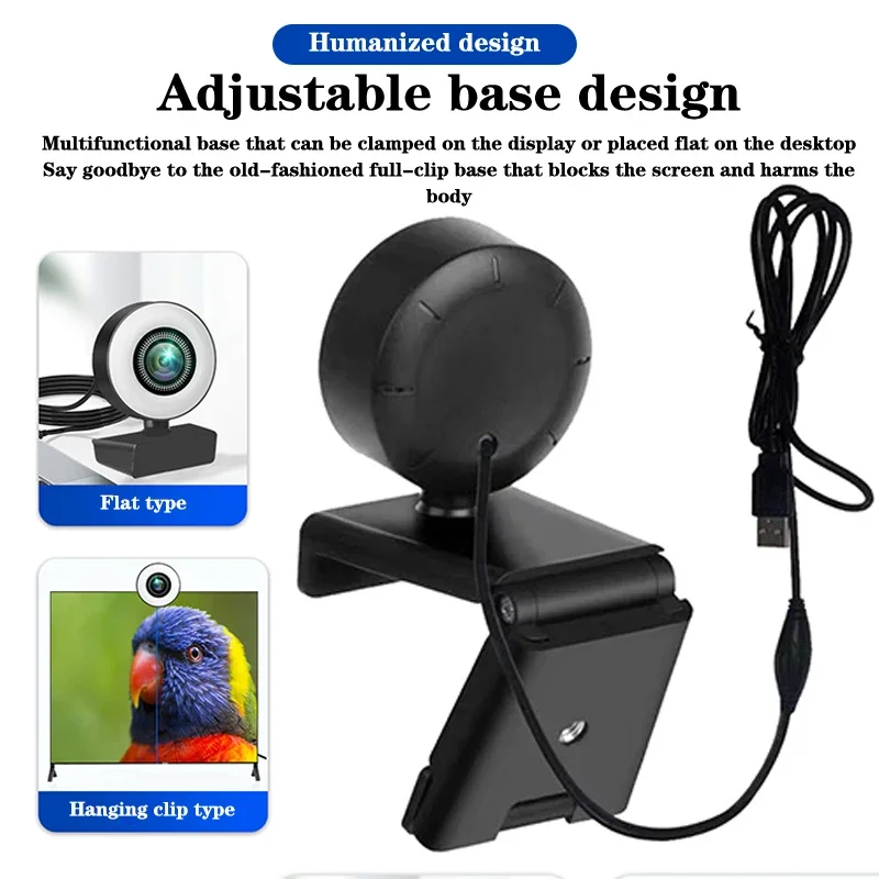 Equipped with Microphone, USB Live Streaming, Youtube, PC,Laptop, Video Shooting,4K/2K/1080P Mini Camera, Full HD Network Camera