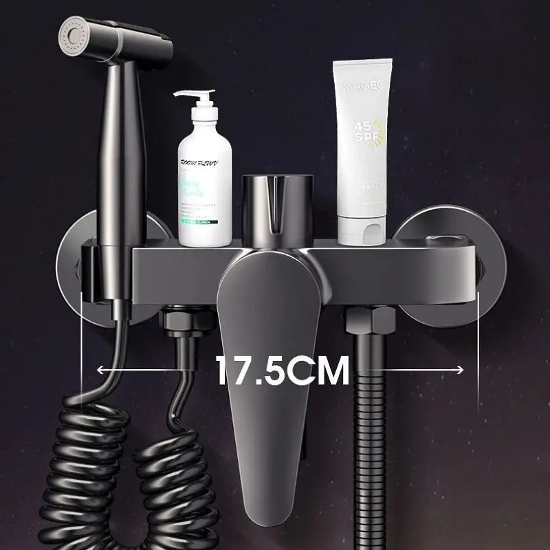 

Набор смесителей для душа в ванной комнате с ручным распылителем для биде, настенный тройной смеситель для ванны, 3-ходовой смеситель для выхода воды, полный набор душевой системы