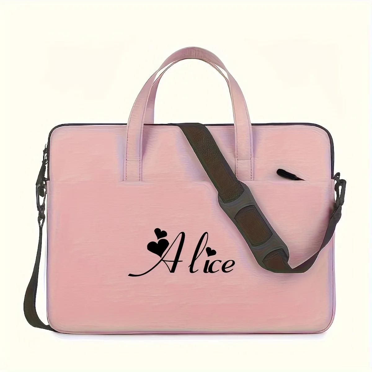 [Perfect Professional Gift] Personalized Custom Name/Text Laptop Bag - 15-Inch Zippered Laptop Sleeve, Adjustable Shoulder Strap