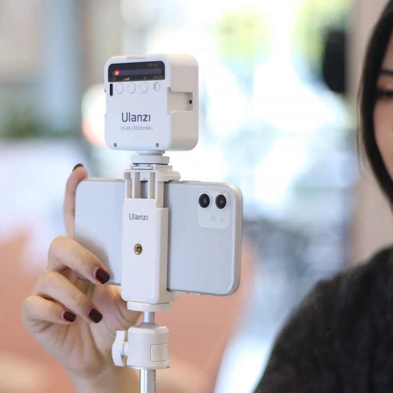 Ulanzi MT-08 Blanc Mini Trépied Portable avec Cold Shoe Support de Téléphone Portable Appareil Photo DSLR Téléphone Vlog support de déclinaison pour iPhone Android