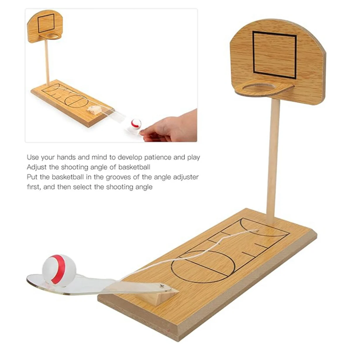 Gioco di pallacanestro con le dita in legno, Mini gioco di basket da tavolo, divertente gioco di basket, regali di giocattoli sportivi per bambini