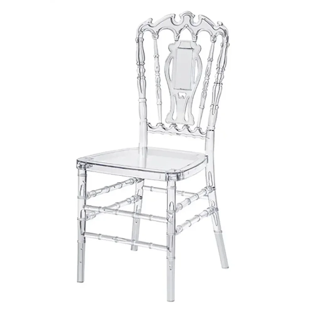 100pcs New Design Napoleon removable Transparent Resin Wedding Banquet Chiavari Acrylic Clear Tiffany Chair