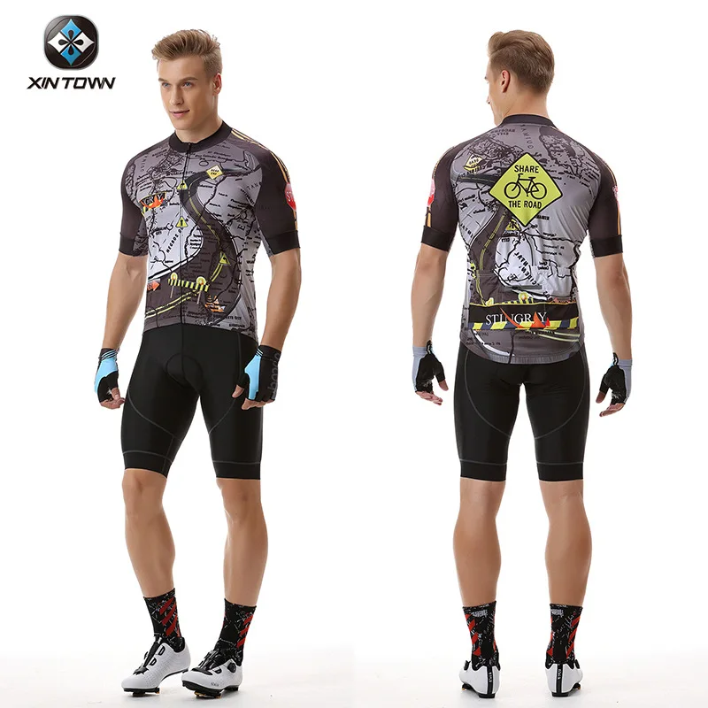 

XINTOWN New Summer Cycling Clothing, Roadblock Short Set, Men's Bike Jersey & Shorts Set