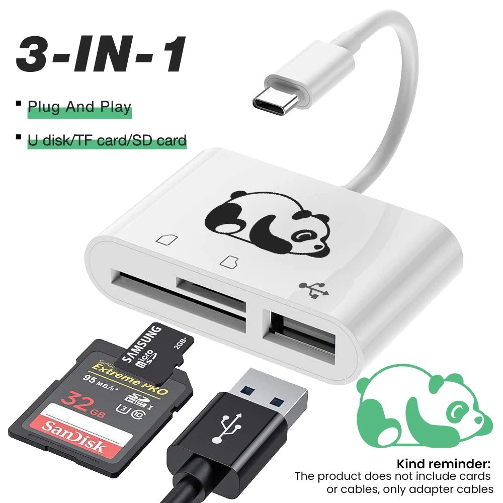 

EONLINE 3D USB C to SD/Micro SD Card Reader USB Camera Connection Kit USB C to USB OTG Adapter for New iPad Pro 11"/12.9" 2019