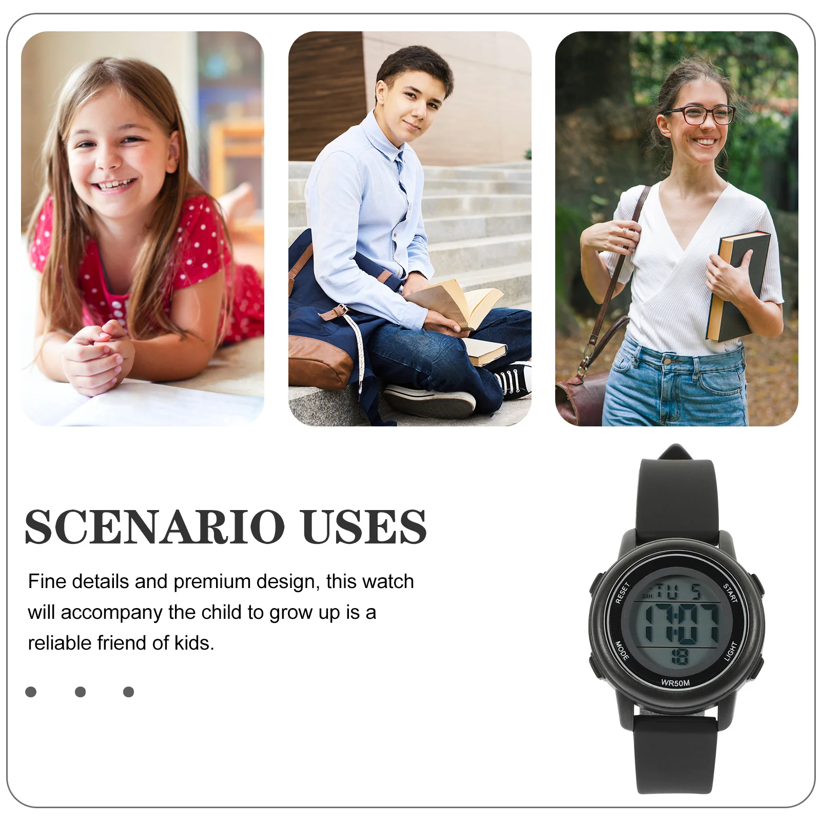 Digital Watch Electronic Watch for Birthday Gift Backlight Easy to Adjust Wristwatch Digital Wristwatch