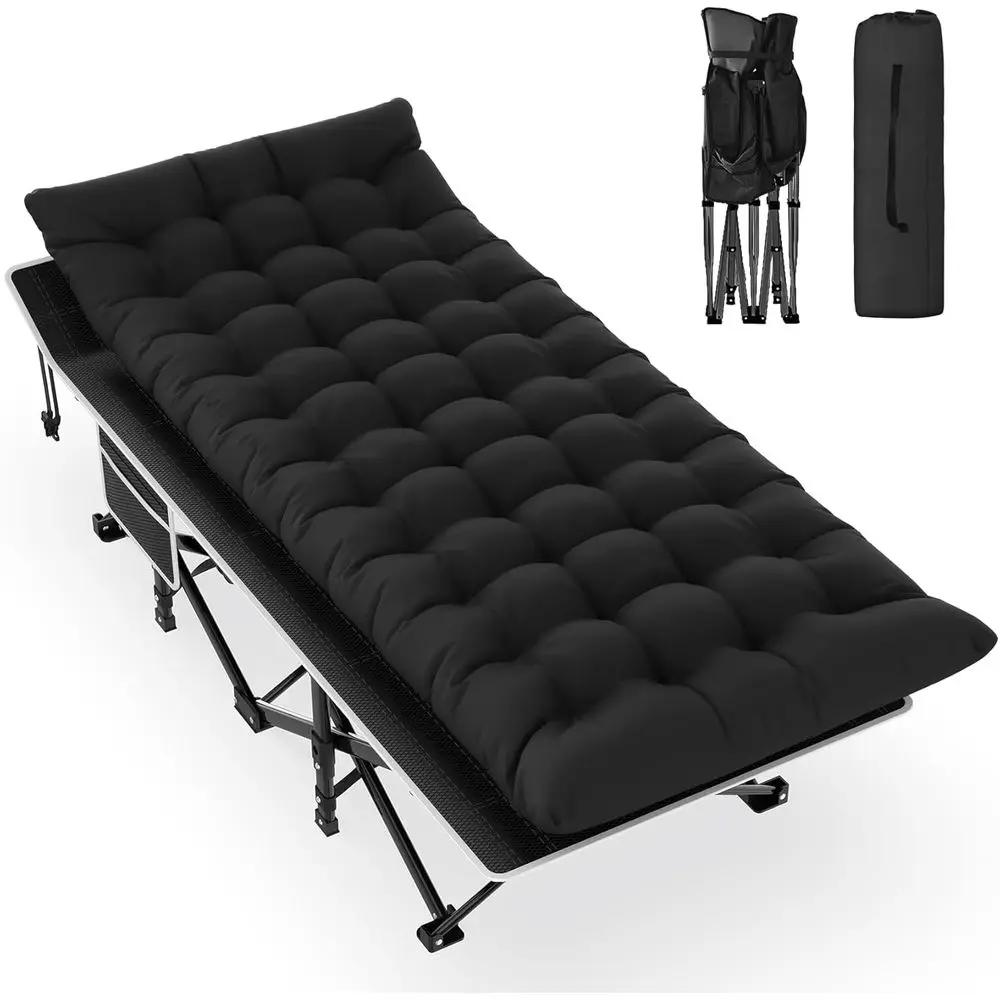 

Portable Double Layer Camping Cot with Carry Bag, Lightweight and Durable, Supports 500lbs, Ideal for Adult Use, Great for Outdo