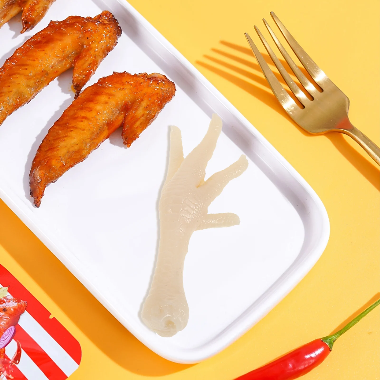 2 uds patas de pollo de imitación comida realista juguetes simulados restaurante modelo Pvc niño falso