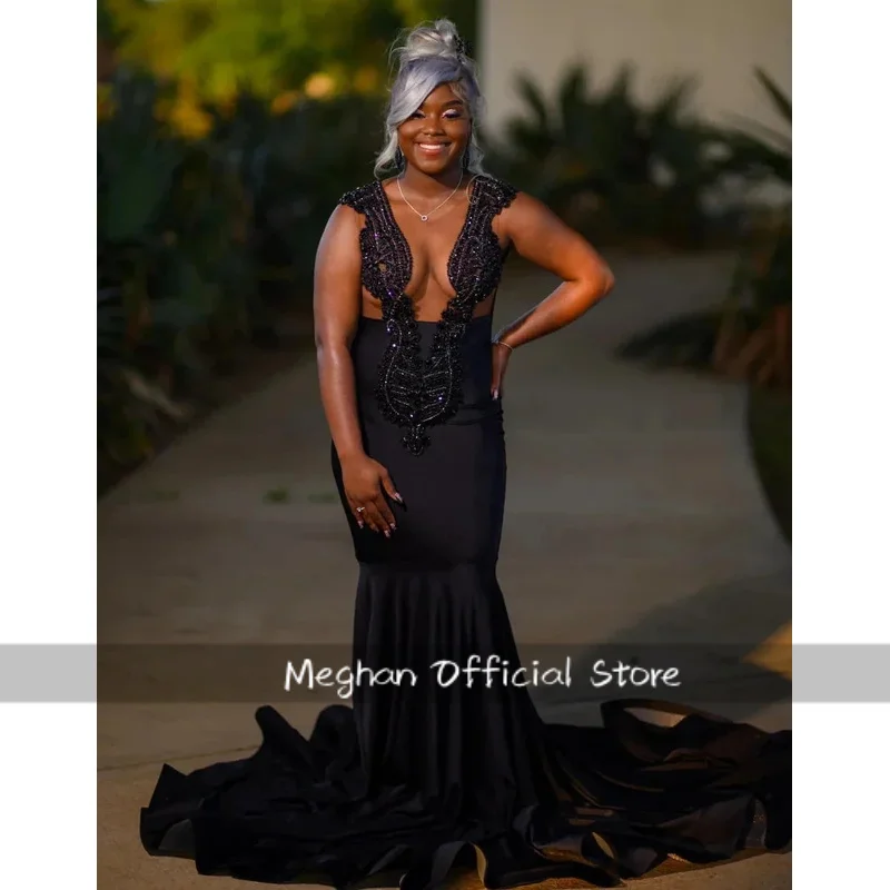 Limettengrüne afroamerikanische Ballkleider für schwarze Mädchen, Meerjungfrau, durchsichtige Kristalle, elegante Robe De Soiree, Abendkleid, individuell gestaltet