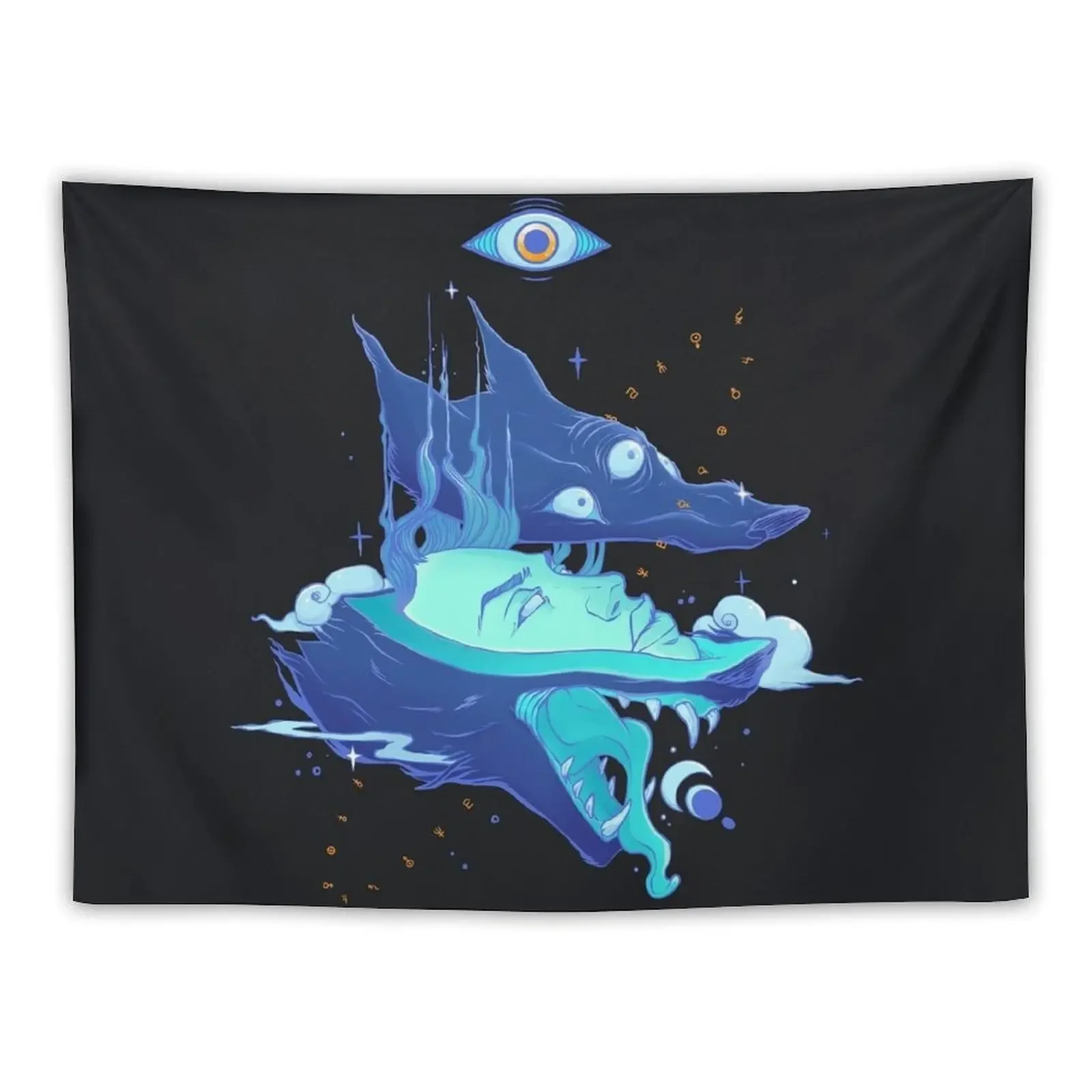 

Wolf Girl With Zodiac Symbols And Stars Tapestry Bedroom Decorations Wall Carpet Tapestry