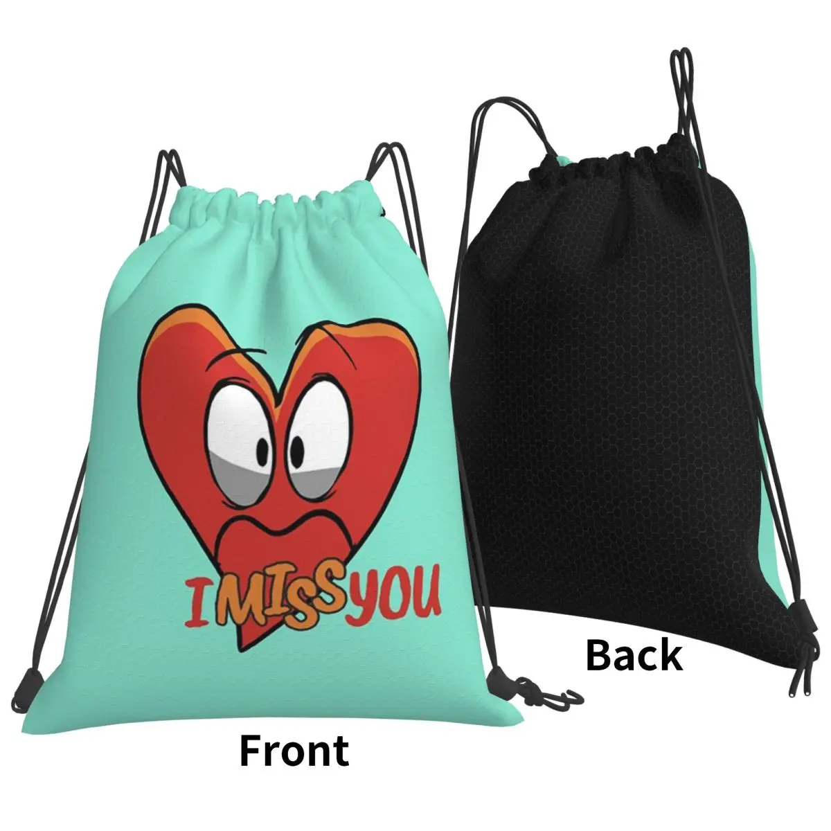 I Miss Youuuu Backpacks Casual Drawstring Bundle Pocket Sports Bag Book Bags for Travel Students