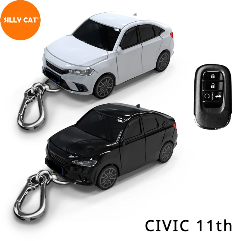 Car Shape Model Car Key Fob Case Cover Bag Protector Suitable For HONDA CIVIC 11 th Plastic Model Key Fob Cover Case