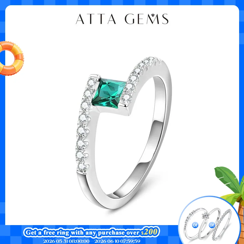 

100% 925 Sterling Silver Created Gemstone 1.0 Carat Emerald Gemstone Birthstone Wedding Engagement Ring Fine Jewelry Wholesale