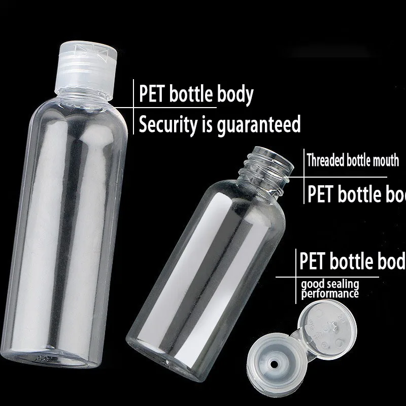 10-100ml Transparent Empty Liquid Bottles Refillable Perfume Bottle Flip Cap for Liquid Lotion Cream Cosmetic Containers FZPJ10