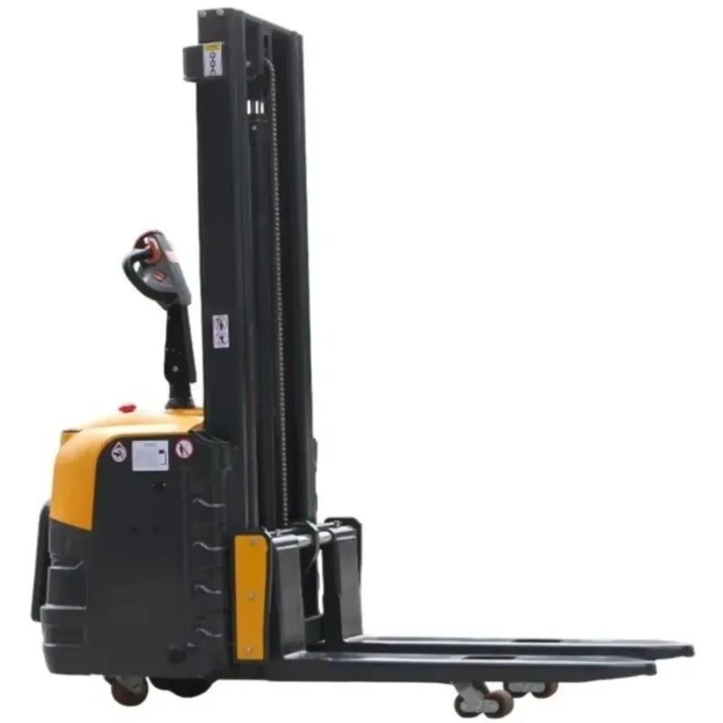 1.5T 2T Full Electric Stand-on Stacker Battery Powered Pallet Stacker Forklift Small Lift Truck for Warehouse