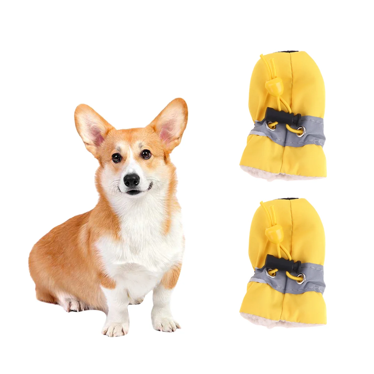

Anti-skid Pet Shoe Rain Boots Dog Foot Cover Thick Dog Boots Paw Protector Sole Pet Shoes (Yellow Size 1）