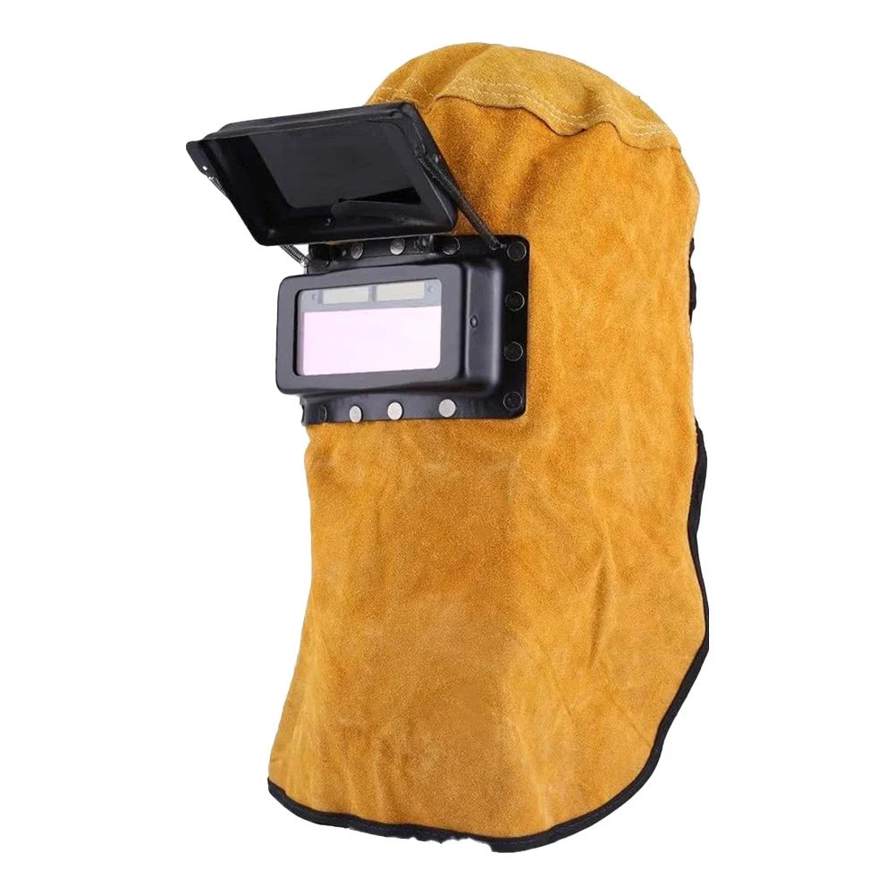 1Pc Welding Mask Solar Auto Darkening Filter Lens Welder Cow Leather Welding Helmet Mask Hood Cap For Welding Protection