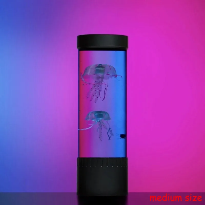 LED 해파리 램프 수족관 침대 옆 야간 분위기 분위기, 멋진 플로팅 야간 조명, 귀여운 카와이 크리스마스 선물