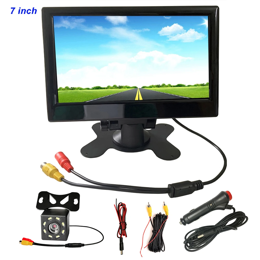 

7 Inch Universal Car Monitor HD TFT LCD Color Screen Auto Rear View Camera Safe Parking Reversing Rear-view Display Monitor