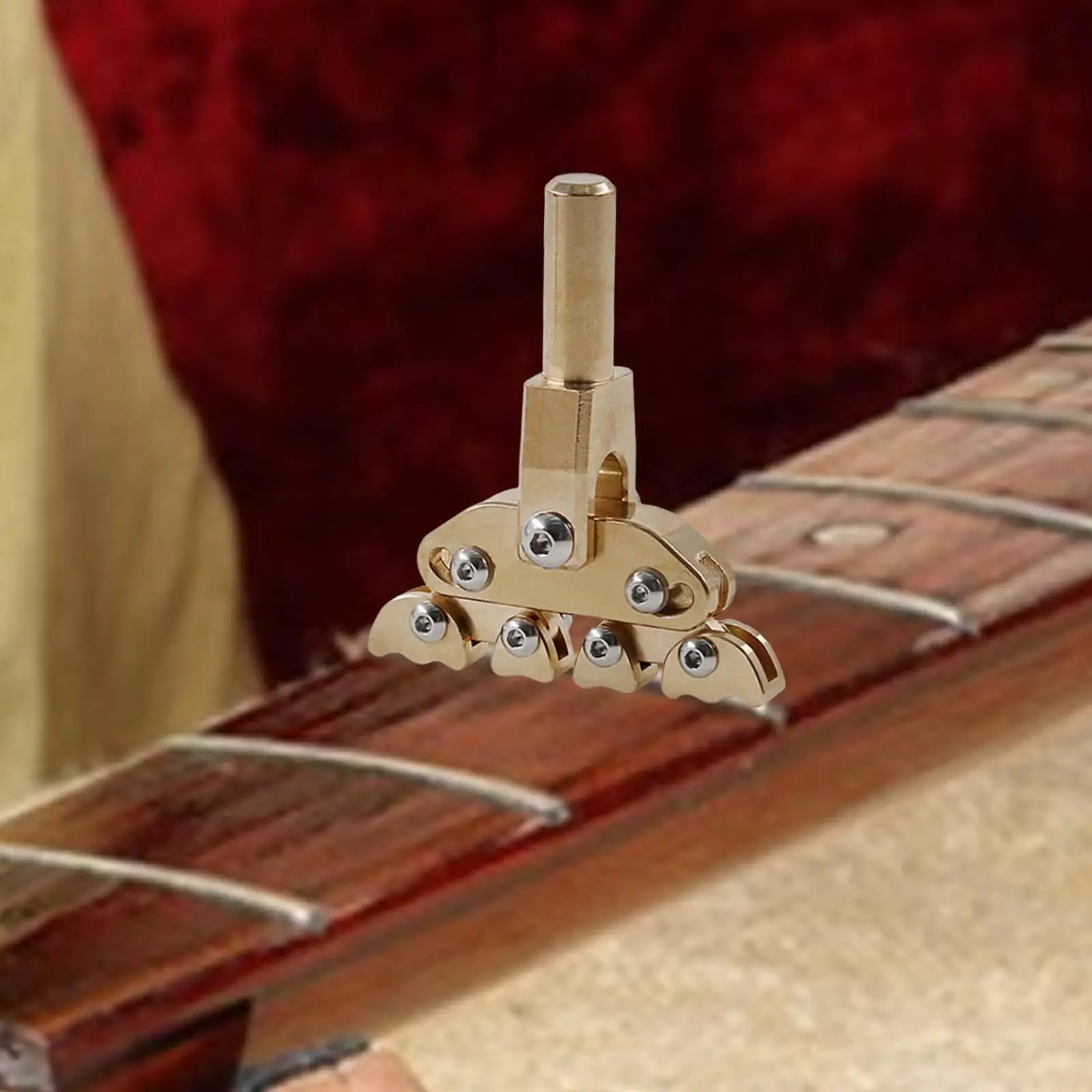 Penekan Fret Gitar Kuningan untuk Perbaikan Gitar DIY, Batang 9.5Mm Dapat Disesuaikan Cocok untuk Jari-jari Leher 6-25 Inci