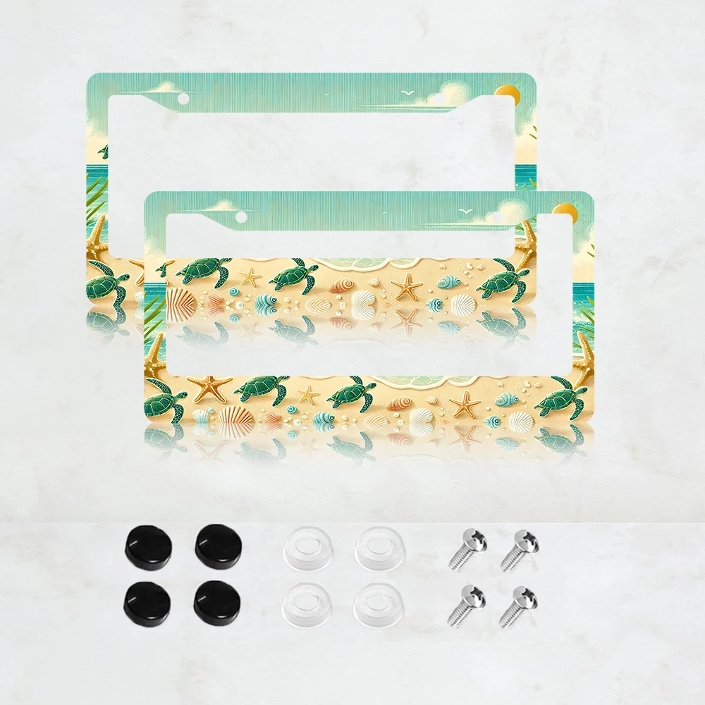 

Набор из 2 рамок для номерных знаков с морскими черепахами, декоративные рамки для номерных знаков с морскими черепахами для женщин